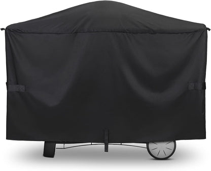 Grill Cover Compatible with Weber Q2000 Q300 Q3000 Q3200 Series with Cart, Compared to Weber 7112, Heavy Duty Waterproof Full Length BBQ Grill Cover 57 Inch, All Weather Protection, Black