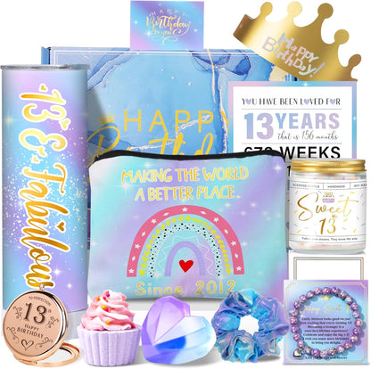 13Th Birthday Gifts for Girls, Gift for 13 Year Old, 11 PCS Unique 13Th Birthday Gift Ideas for Daughter, Niece, Granddaughter, Happy 13 Bday Present for Her, 13Th Teenager Bday Present