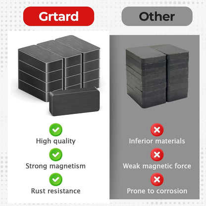 6 Pack Heavy Duty Ceramic Magnets Strong, 1 7/8" X 7/8" X 3/8" Rectangular Ferrite Magnets, Grade 8, Black Ceramic Blocks Magnet for Crafts, DIY, Science, Fridge, Whiteboard, Hanging Tools