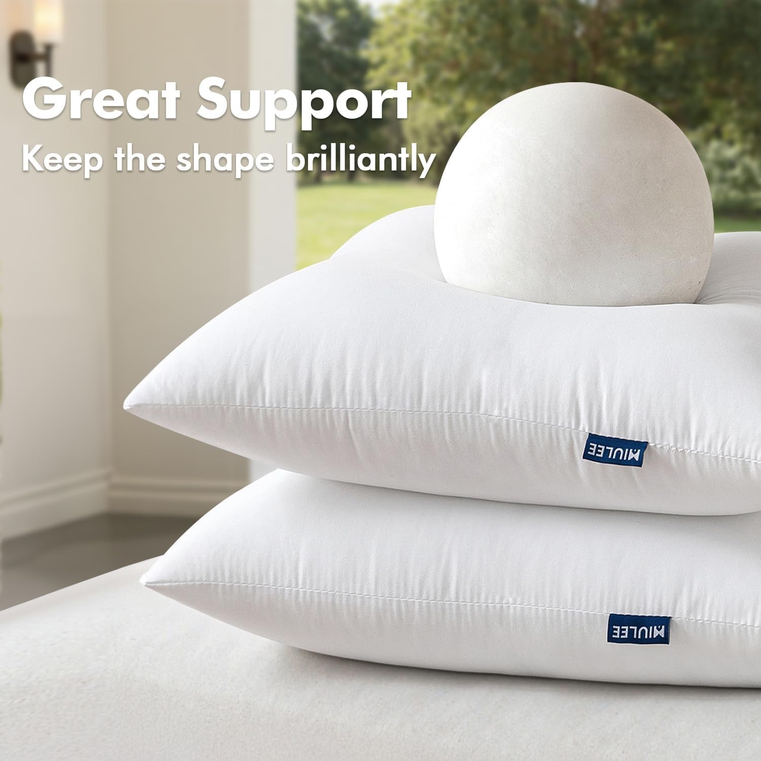 Outdoor Pillows 12X20 Pillow Insert Throw Pillow Insert, Water-Resistant Premium Outdoor Pillow Stuffer Sham Rectangle for Couch Sofa Patio Furniture Cushion Porch Swing