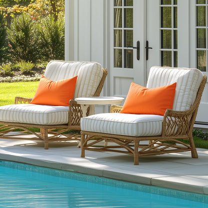Outdoor Pillow Covers Orange Waterproof Fall Decorative Patio Throw Pillow Covers Fade Resistant for Furniture Tent Couch Sofa Living Room Pack of 2 Spring Summer Pillowcases 12X20 Inch