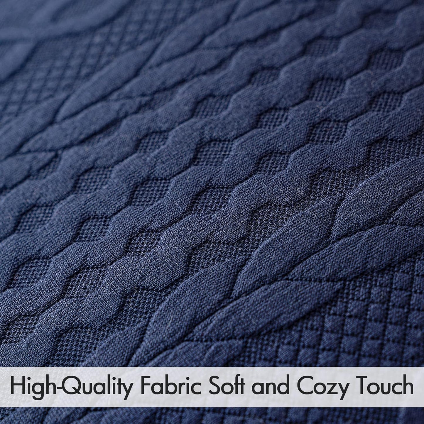 Decorative Throw Pillow Covers Set of 2 Super Soft Modern Stretchy Embossed Patterned Cushion Covers for Farmhouse Couch Sofa Livingroom Bed,Navy Blue 18X18 Inch