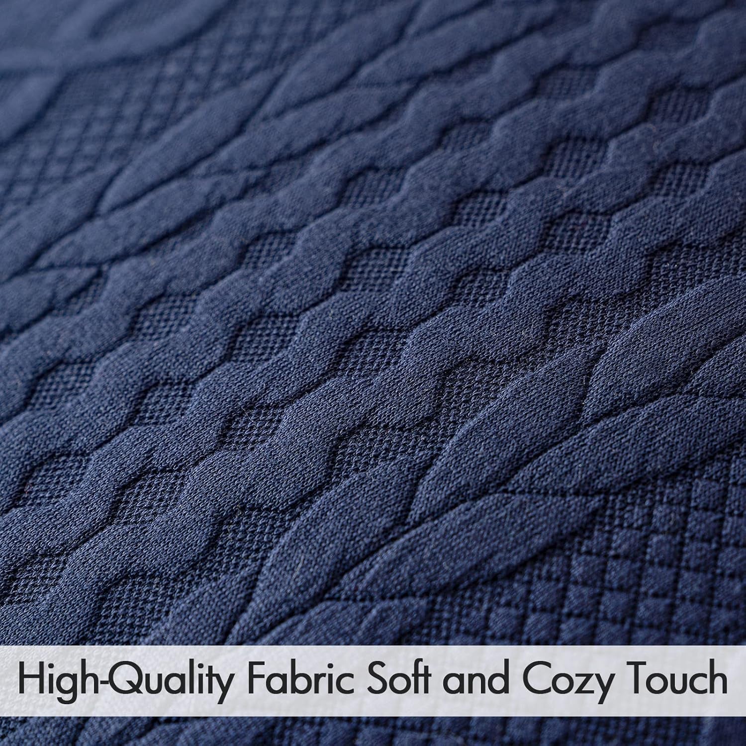 Decorative Throw Pillow Covers Set of 2 Super Soft Modern Stretchy Embossed Patterned Cushion Covers for Farmhouse Couch Sofa Livingroom Bed,Navy Blue 18X18 Inch