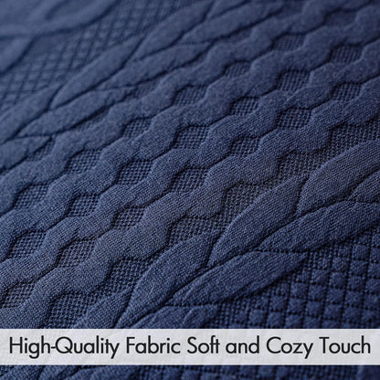 Decorative Throw Pillow Covers Set of 2 Super Soft Modern Stretchy Embossed Patterned Cushion Covers for Farmhouse Couch Sofa Livingroom Bed,Navy Blue 18X18 Inch