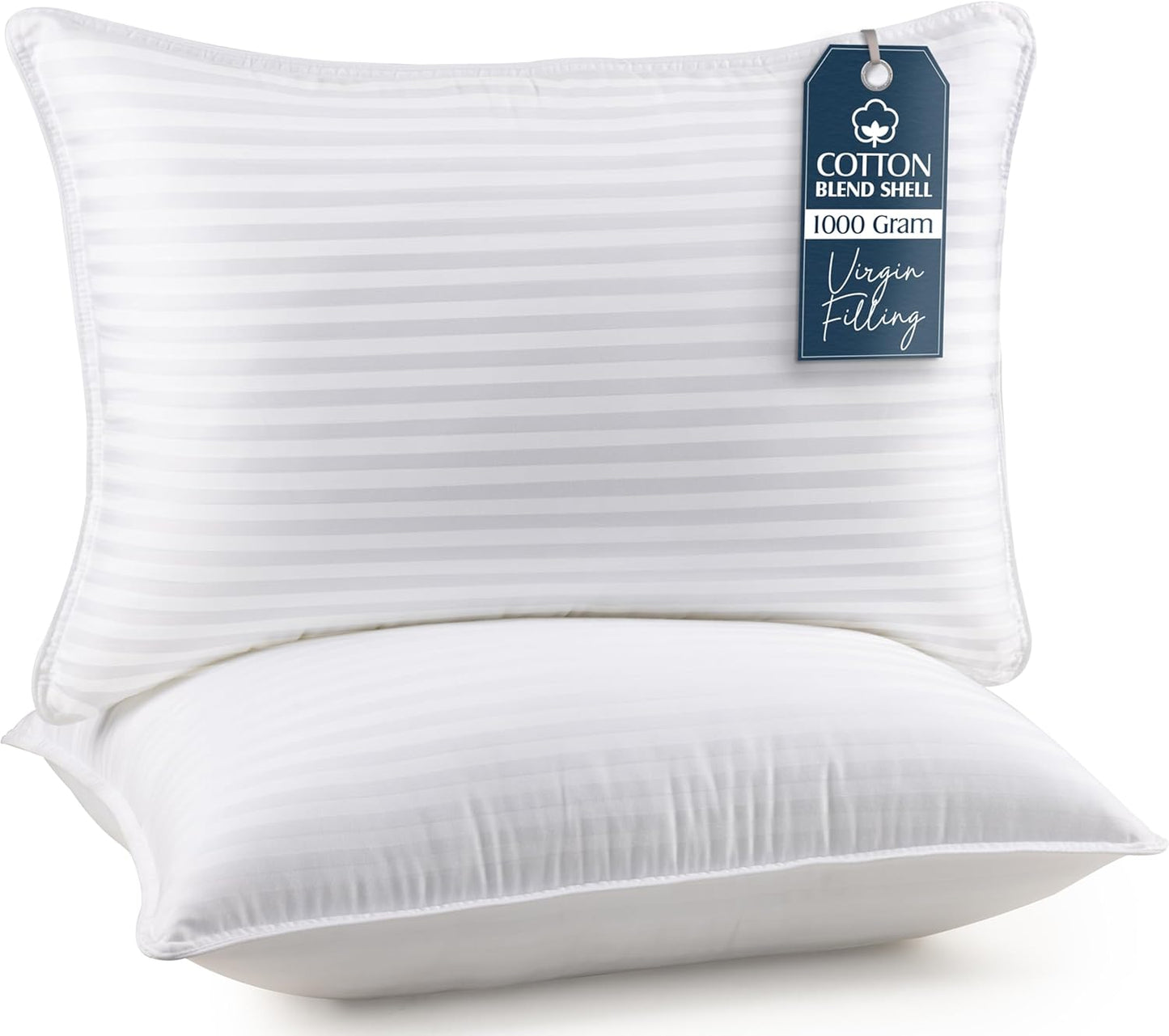 Bed Pillows for Sleeping Queen Size (White), Set of 2, Cooling Hotel Quality, for Back, Stomach or Side Sleepers