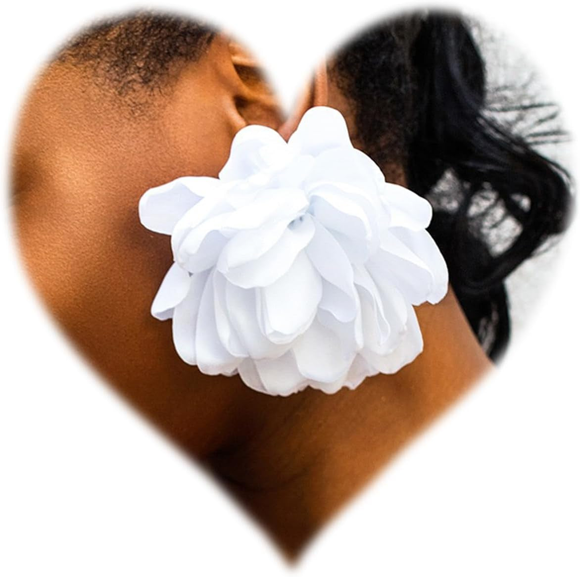 Statement Flower Earrings for Women, Unique Boho Silk Long Dangle Earrings for Girls Fun Trendy Long Dangling Drop Floral Earrings for Party Christmas Halloween Vocal Concert