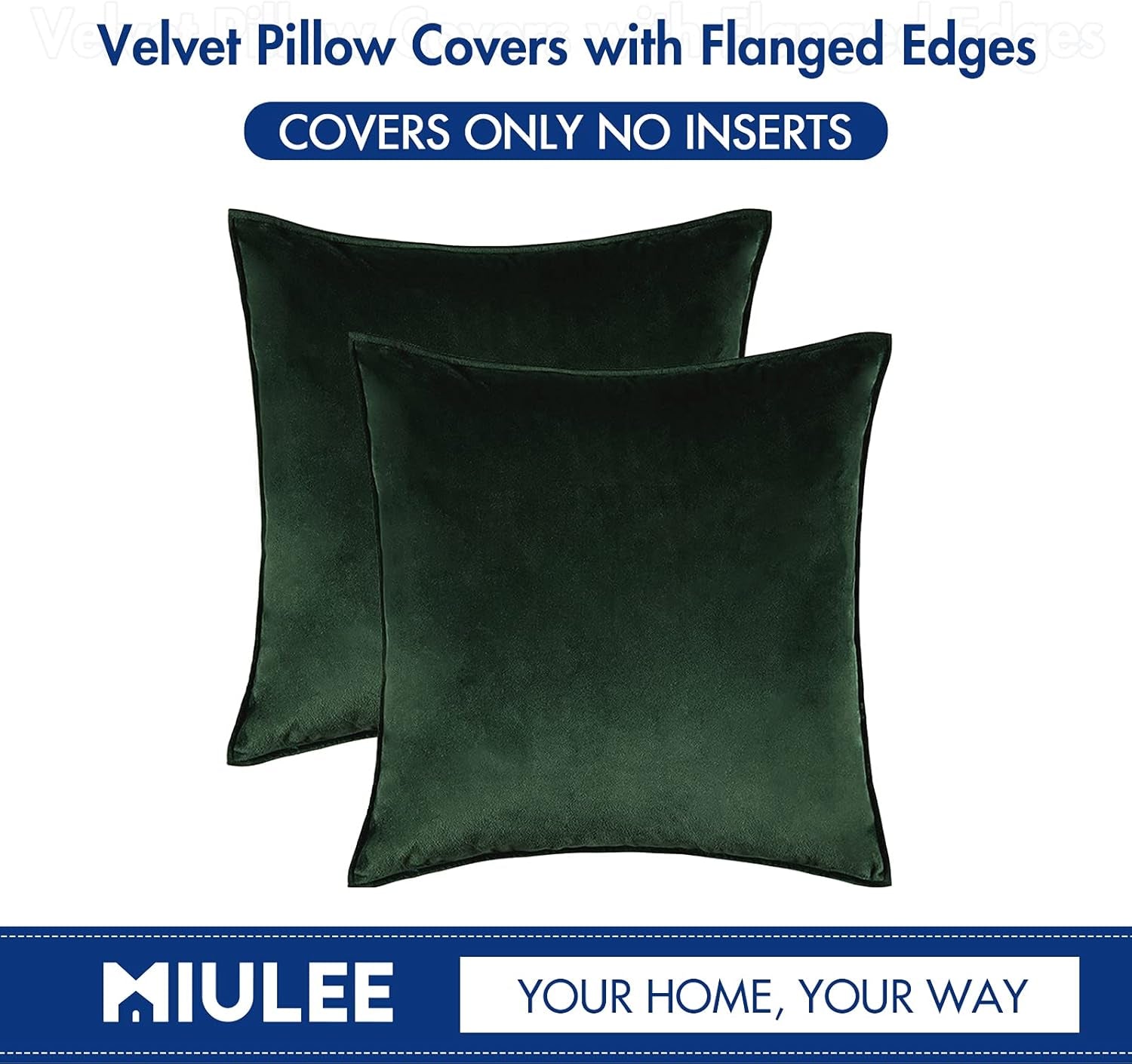 Pack of 2 Christmas Decorative Velvet Throw Pillow Cover Soft Army Green Pillow Cover Solid Square Cushion Case for Winter Sofa Bedroom Car 18X 18 Inch 45X 45Cm