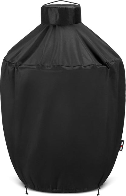 Grill Cover 31.5 Inch, Compatible with Large Big Green Egg, Kamado Joe and Pit Boss Ceramic Grills, Heavy Duty Waterproof BBQ Cover, Fade Resistant round Smoker Protector, 31.5" Dia X 31.5" H