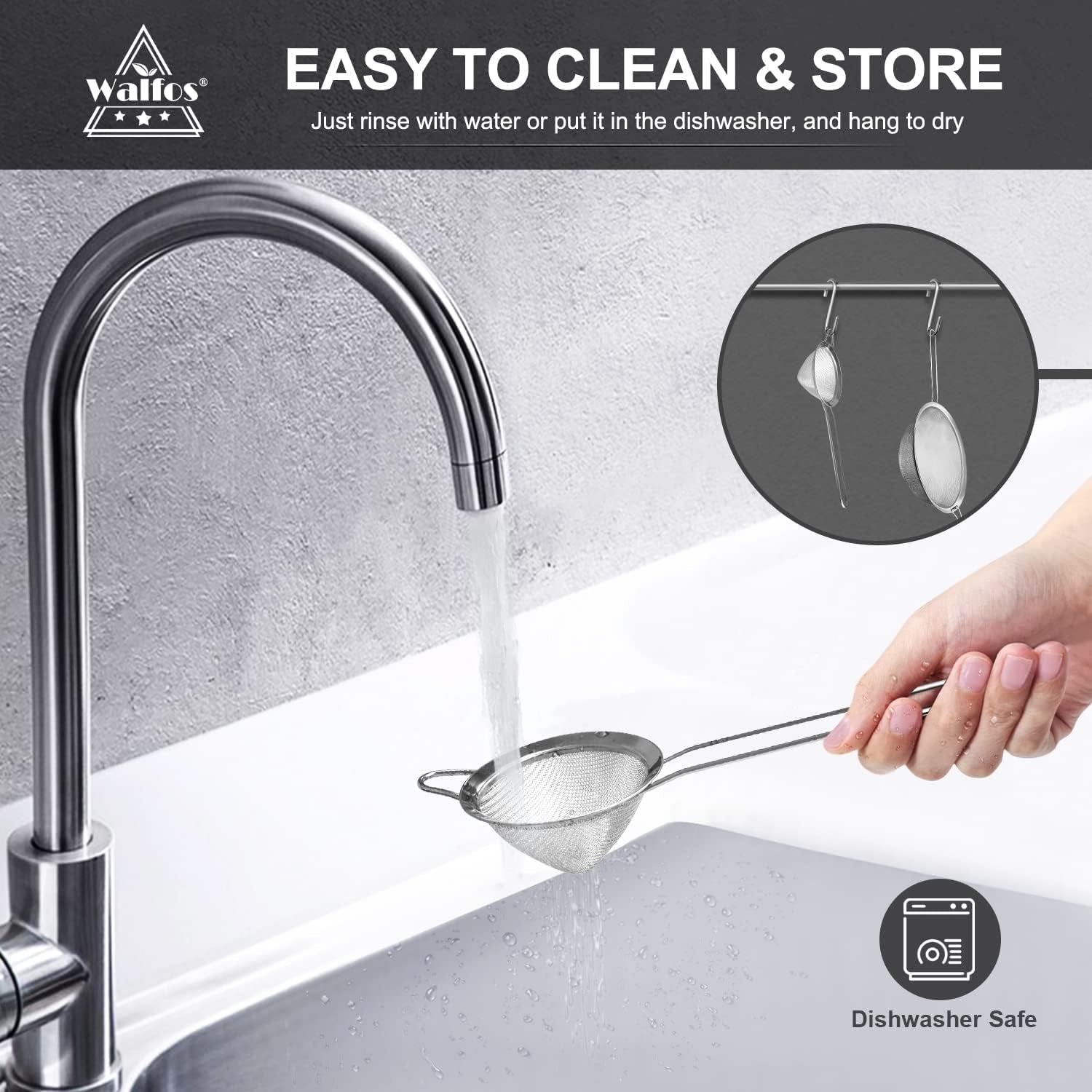 Small Fine Mesh Strainer for Cocktail & Tea, Mini Stainless Steel Sieve with Handle, 3.15 Inch Metal Strainers for Juicing, Coffee, Drinks, Tea Herbs
