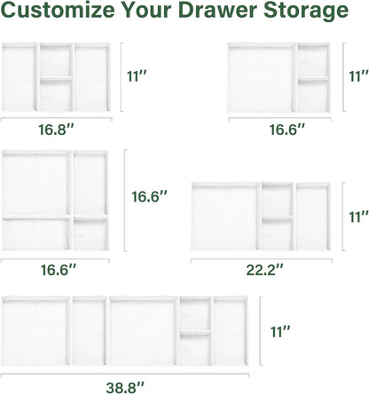 16 Pack Drawer Organizer Clothes, Dresser Drawer Organizers for Clothing Fabric Foldable Closet Organizers and Storage Bins for Baby Clothes, Nursery, Underwear, Bras, Socks