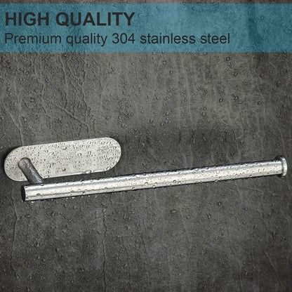 Under-Cabinet Stainless Steel Paper Towel Holder - 2 Pack Wall Mount for Kitchen, Bathroom, and RV with Self-Adhesive and Screw Installation (Silver)