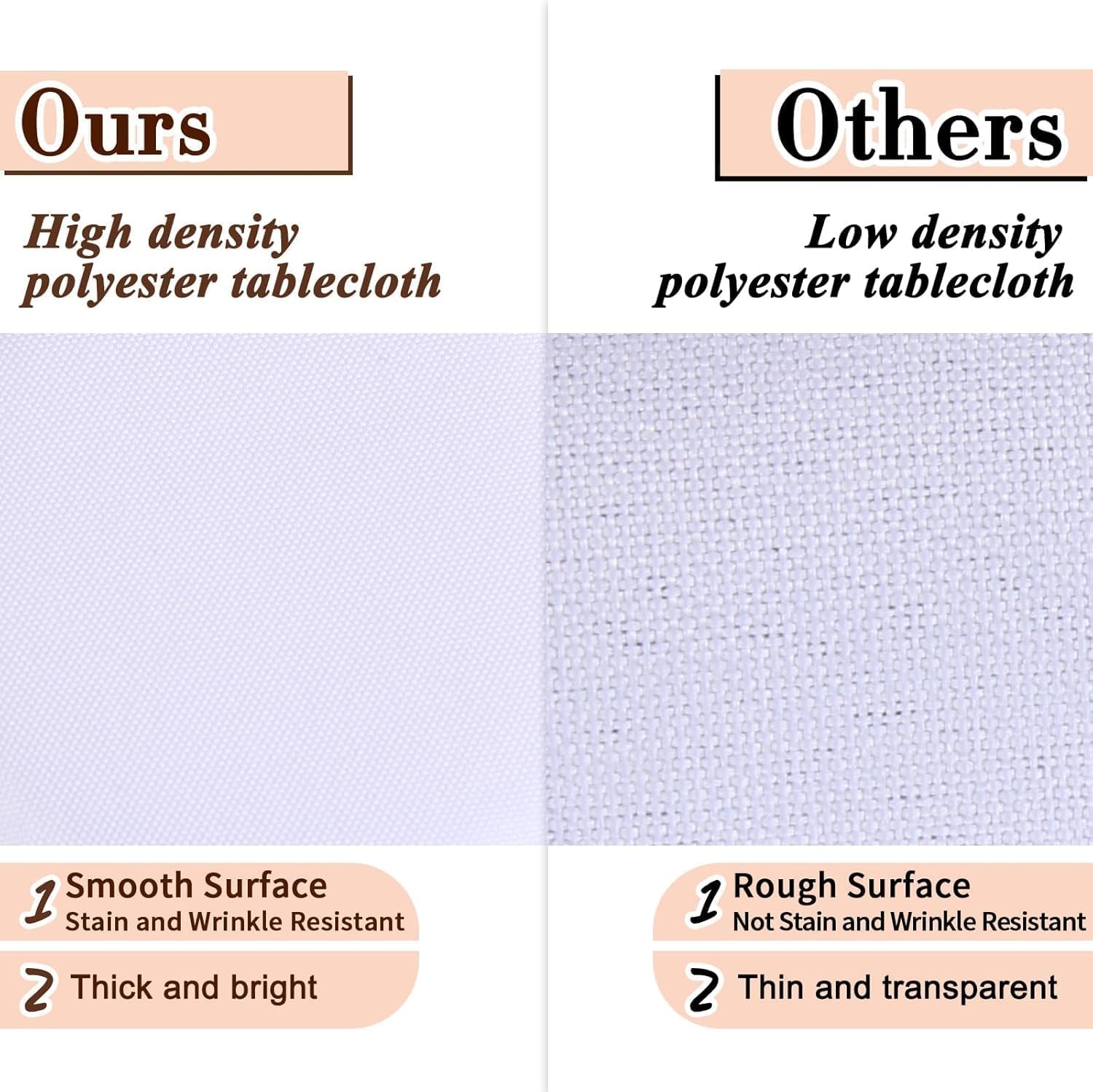 60 X102 Inch White Rectangle Table Cloths 2 Packs Polyester Tablecloths High Density Washable Fabric Table Cover for 6 Foot Tables Wrinkle Resistant Tablecloth for Wedding Buffet Banquet Party