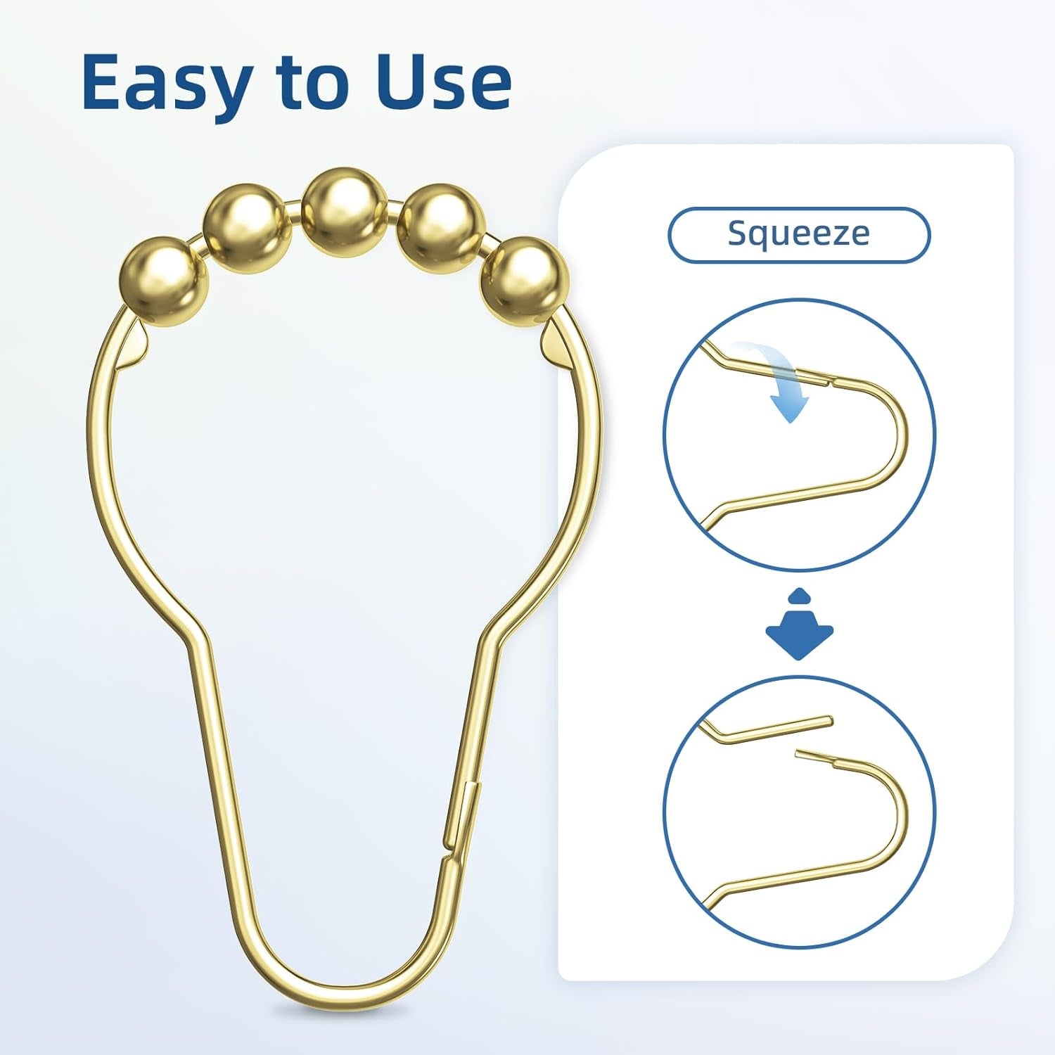 70X72 Inches Fabric Shower Curtain Liner and Gold Shower Curtain Rings