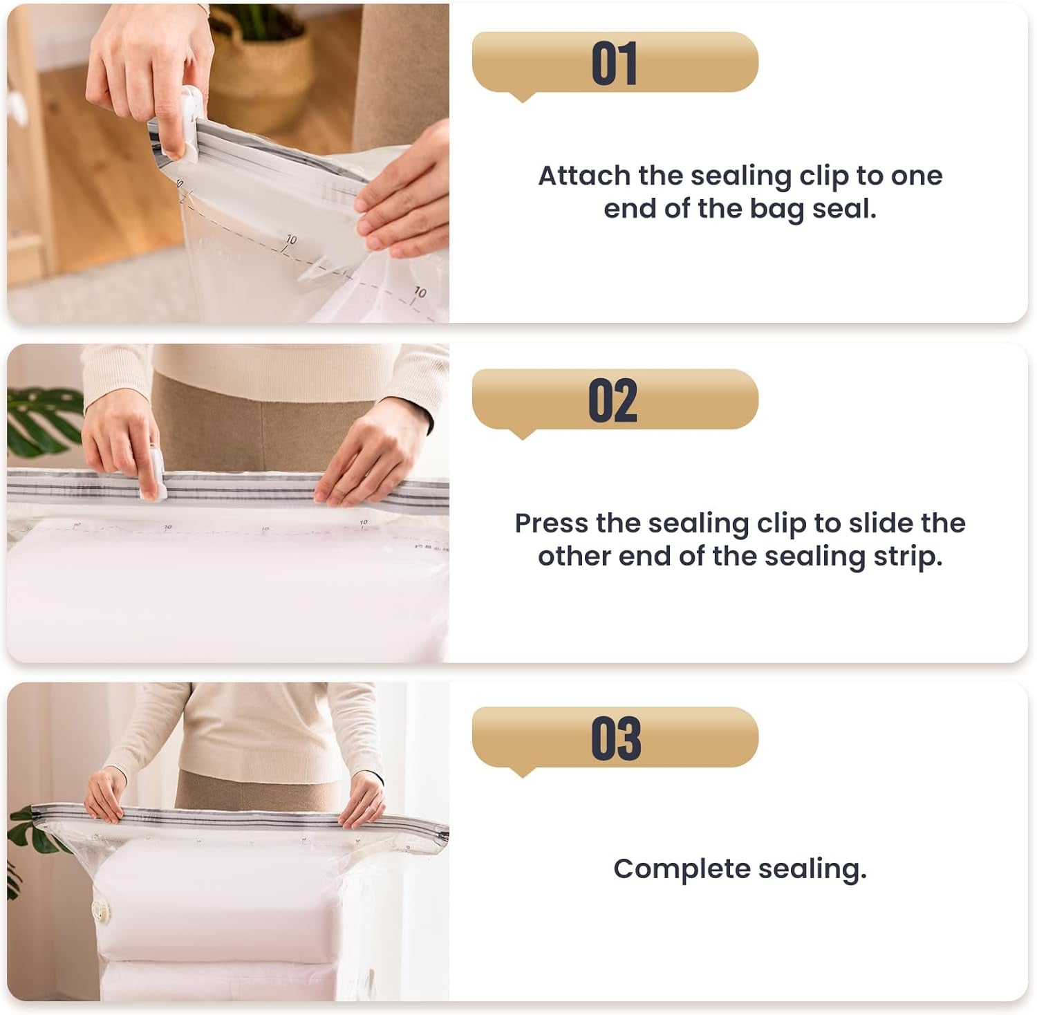 Plastic Heavy Rolling Slide Clip Seal Grip Air Tight Accessories for Vacuum Storage Space Saver Bags