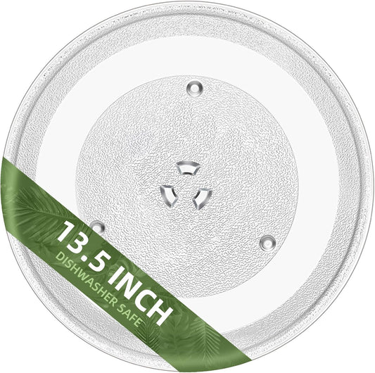 13.5" Microwave Glass Turntable Plate Compatible with 5304509621 Frigidaire Microwave Plate WB39X10032 GE Microwave Plate Replacement JVM3106 WB49X10002 13 1/2" Samsung Microwave Plate DE74-20016A