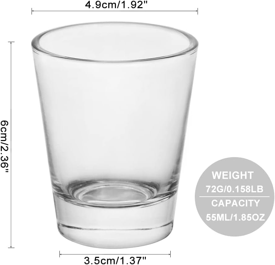 Heavy Base Shot Glasses, 1.5 Oz Sets of Clear Shot Glass (6 Pack), Measuring Cup for Espresso, Liquid, and Wine - Heavy Glass (Glass, 6Pack)