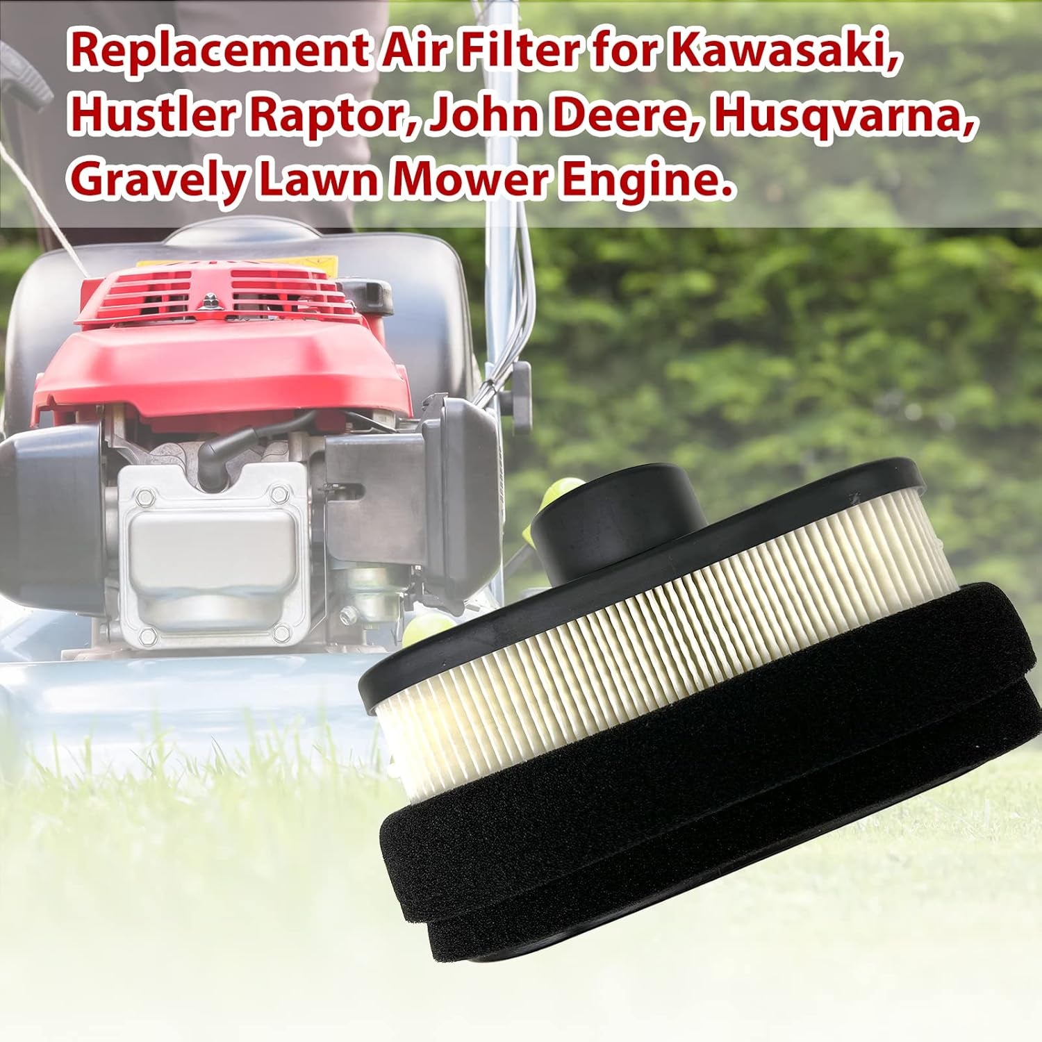 Replacement Air Filter for Kawasaki FR651V FR730V FR691V 11013-0752 11013-0726 Lawn Mower Tractor Air Cleaner with Pre Filter Compatible with Gravely Stens John Deere Ariens Bobcat Lawn Mower Engine