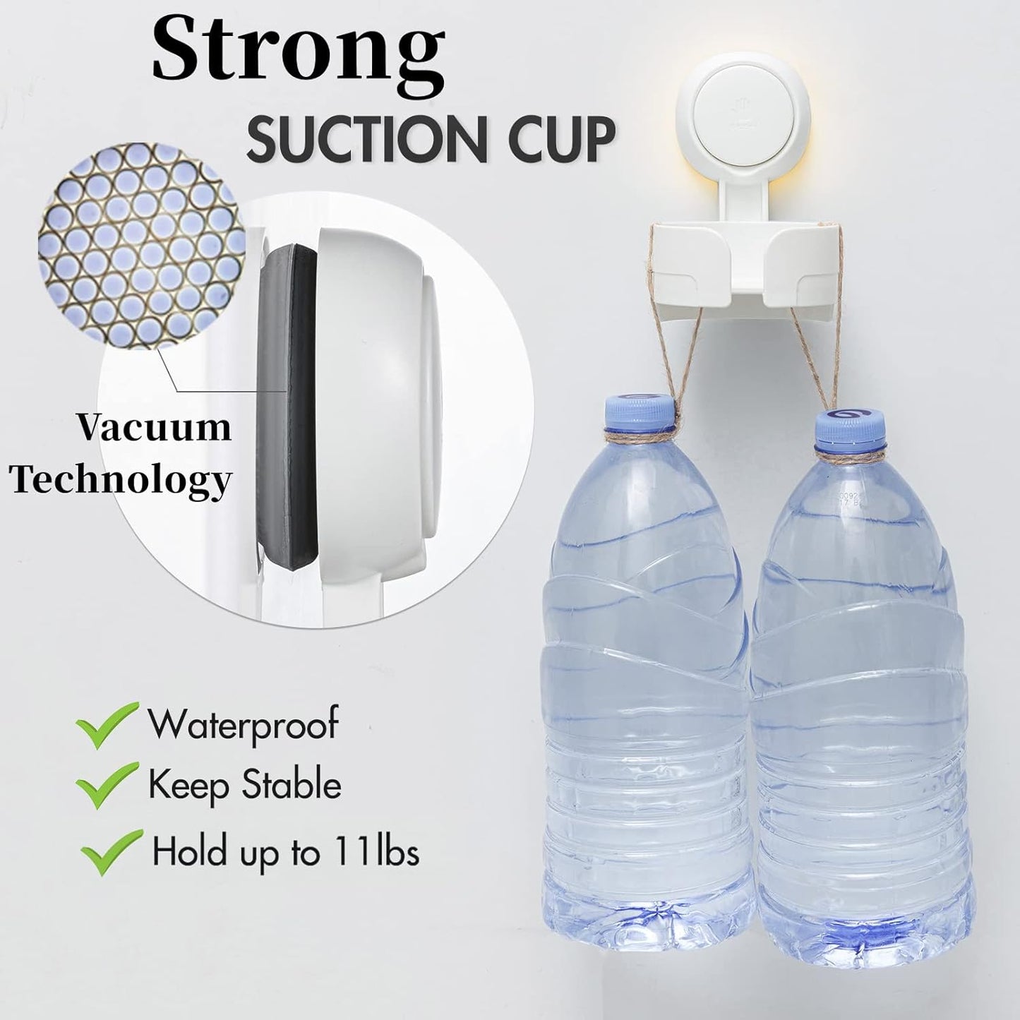 Suction Cup Wine Glass Holder for Shower, Removable Wall-Mounted Bath Cup Holder for Beer, Wine, Drinks, Enjoy in the Spa, Bathroom, Kitchen, Etc. White