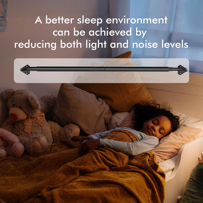 Black Wrap around Curtain Rods for Windows 28 to 48 Inch, 5/8 Inch Industrial Telescoping Blackout Curtain Rods for Bedroom & Outdoor