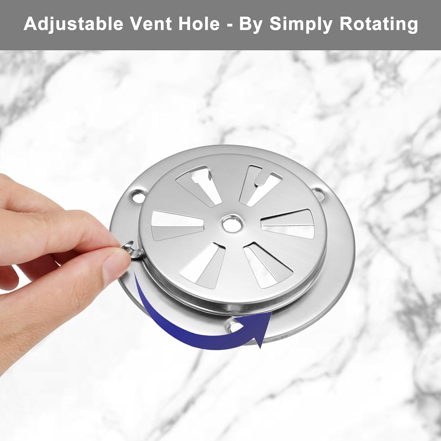 2-Piece Stainless Steel BBQ Grill Smoker Exhaust Vent Damper Set for Airflow Adjustment and Smoke Control, Replacement Parts JMUS20243414