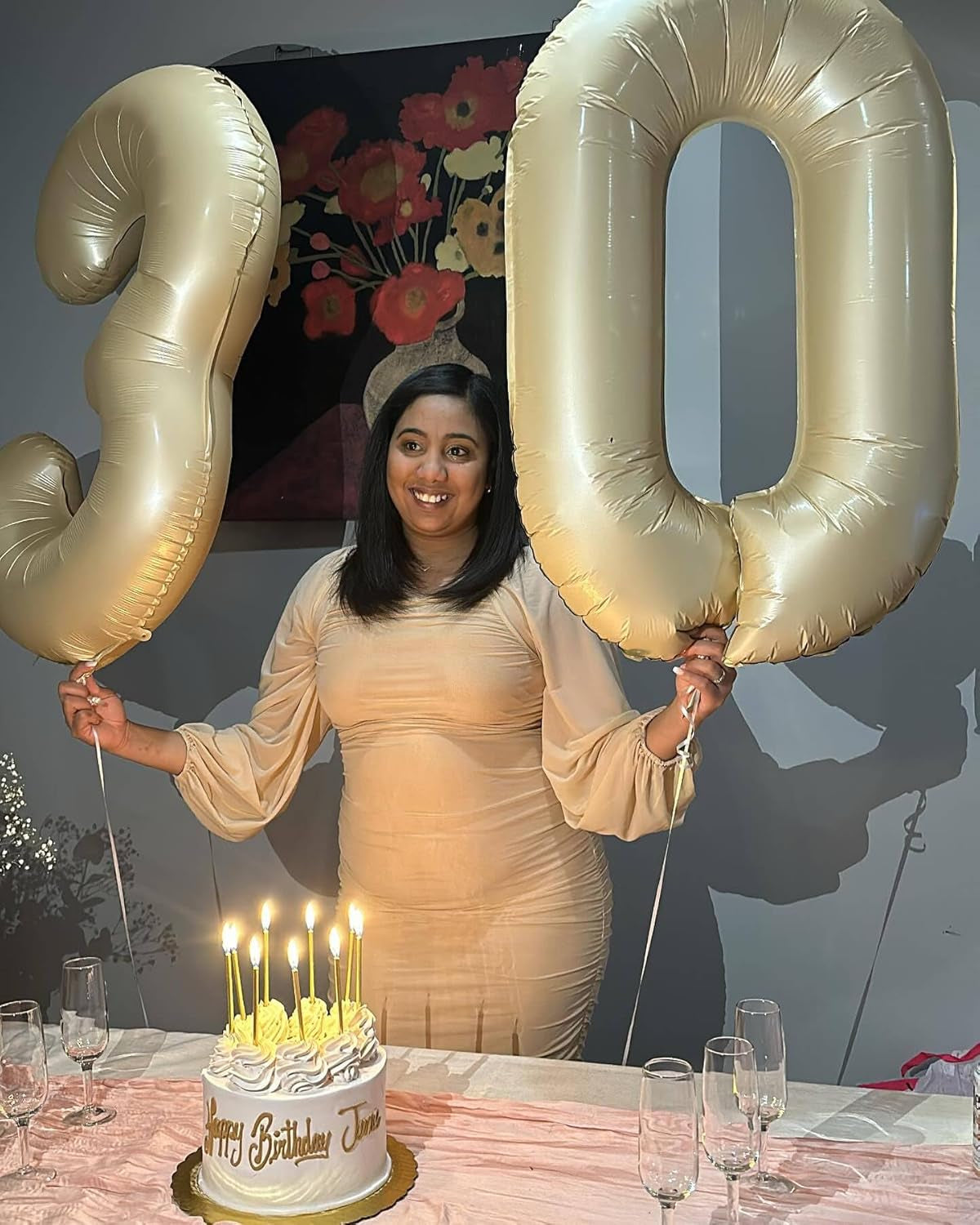 Cream Number 1 Balloon 40 Inch, 1St Birthday Balloon for Baby Boy Girl Toddler First Birthday Decorations, Shiny Cream Party Supplies