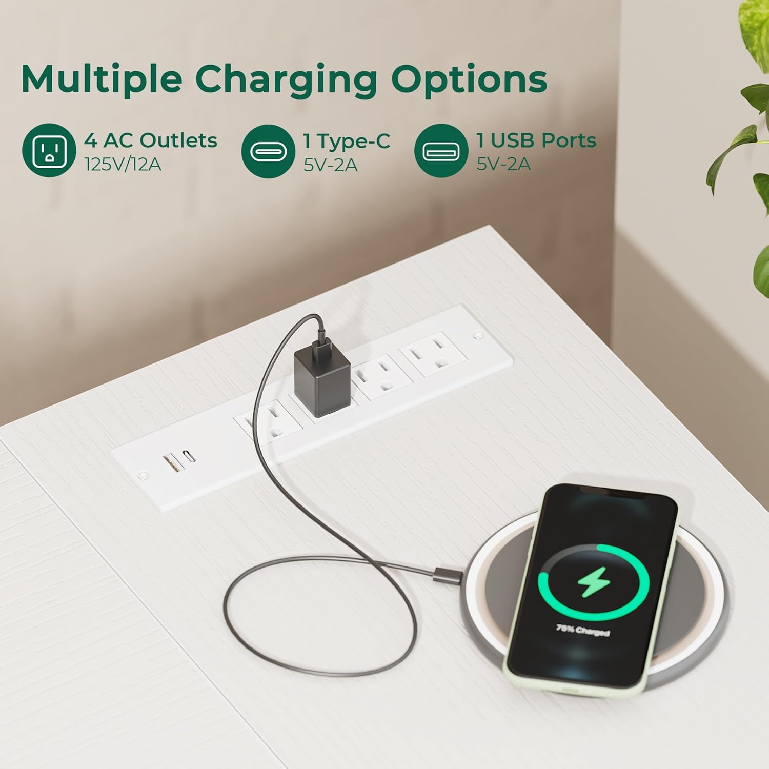 L-Shaped Office Desk with Power Outlets, 47-Inch Computer Desk Featuring 3 Drawers and Shelves for Gaming, Corner Work, Home Office, and Study - White Finish