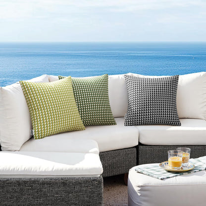 Pack of 2 Outdoor Throw Pillow Covers Decorative Farmhouse Square Waterproof Pillows for Tent Patio Garden Balcony Sofa, 12X20 Inch Green