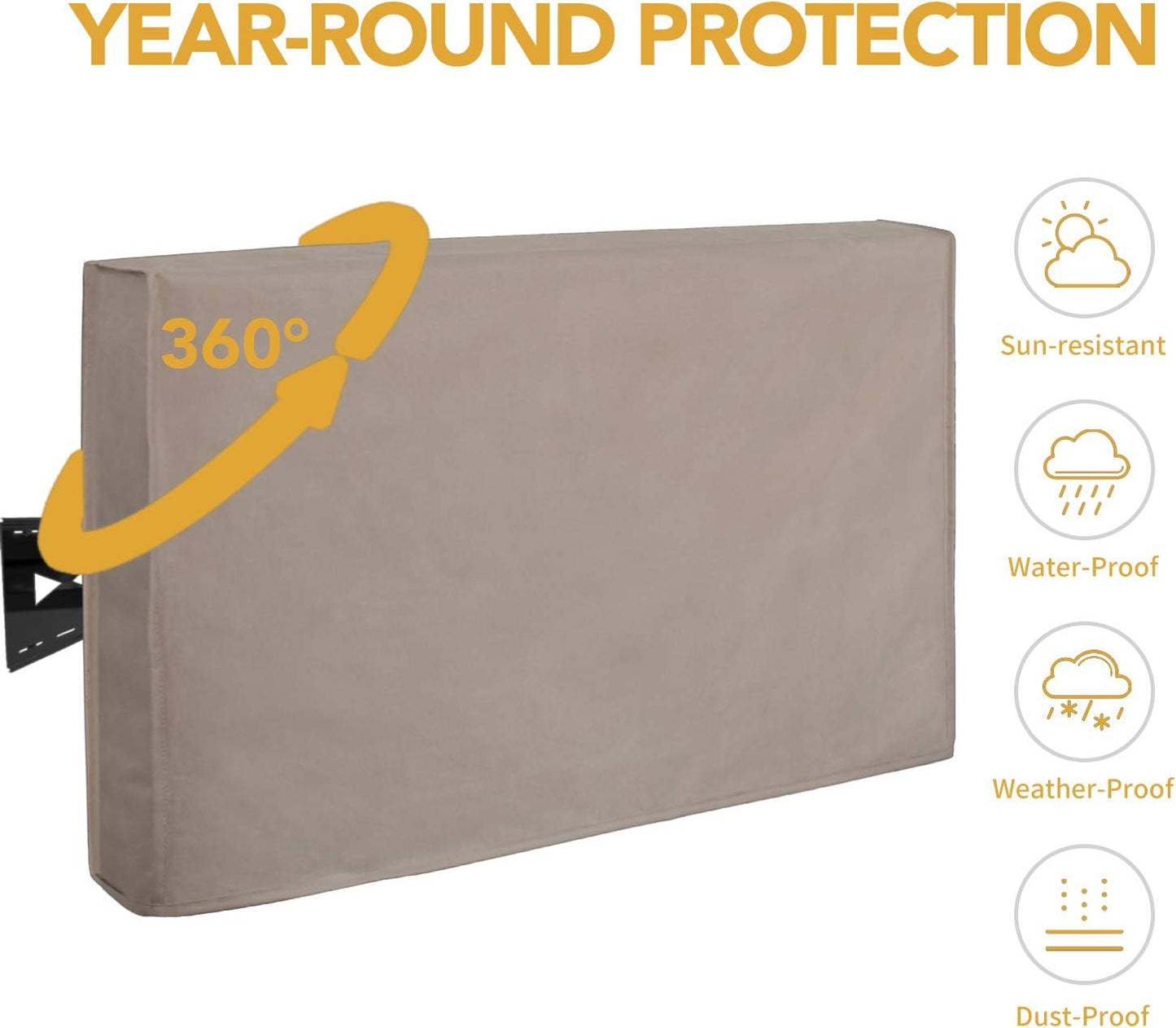 Outdoor TV Cover for 30 to 32 Inches LCD, LED, Waterproof, Weatherproof and Dust-Proof TV Screen Protectors with Cleaning Cloth (32 Inch,Camel)