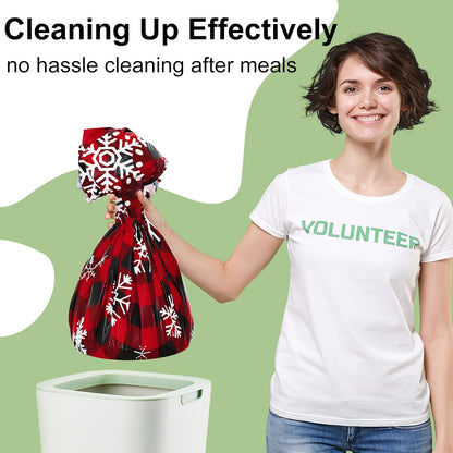 4 Packs Buffalo Disposable Table Cloth, 54 X 108 Inch Waterproof Plastic Tablecloth, Rectangle Black Red and White Checkered Table Covers for Picnic, Birthday, Party