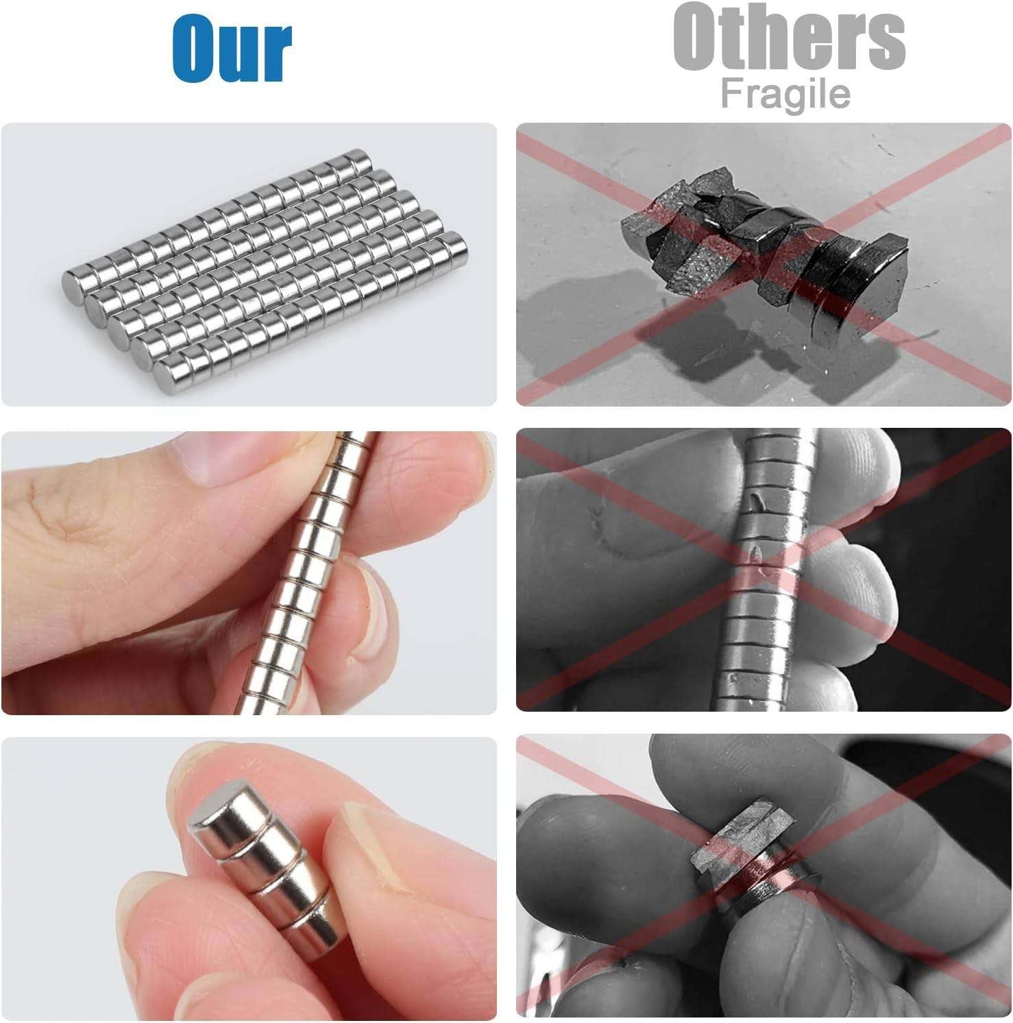 80 PCS Small Magnets 5X3Mm, Neodymium Magnet Round, Strong Magnet, Fridge Magnets Adult for Whiteboard, Fridge, Home, Kitchen, Office