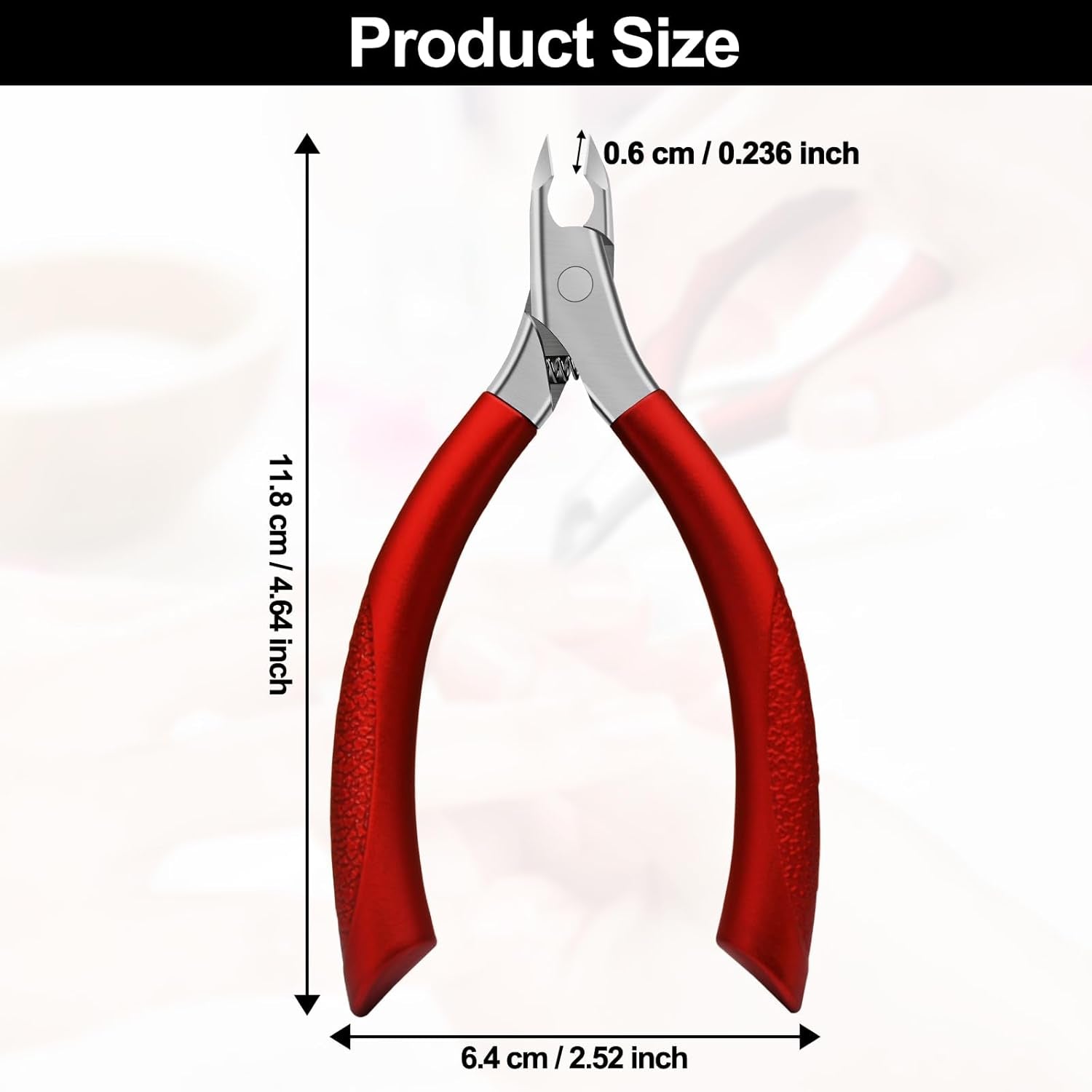 Cuticle Trimmer, Extremely Sharp,Cuticle Clippers for Nails with Silicone Handle, Non-Slip,Professional Steel Cuticle Cutter,Trimmer Dead Skin Remover Stainless Cuticle Remover Tool-Rose Red