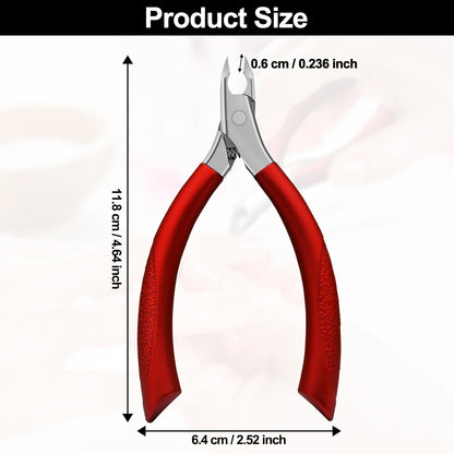 Cuticle Trimmer, Extremely Sharp,Cuticle Clippers for Nails with Silicone Handle, Non-Slip,Professional Steel Cuticle Cutter,Trimmer Dead Skin Remover Stainless Cuticle Remover Tool-Rose Red