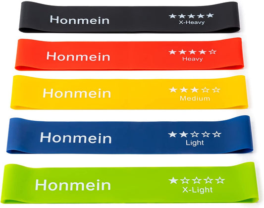 Professional Resistance Bands for Home Fitness and Strength Training - Five Resistance Levels, Made from Natural Latex, Includes Instructional Guide and Carrying Bag