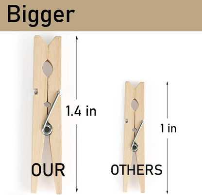 1.4 Inch Mini Clothes Pins for Photo, 130 Pcs Small Clothes Pins, Wooden Clothespins for Baby Shower, Party, Crafts DIY Project