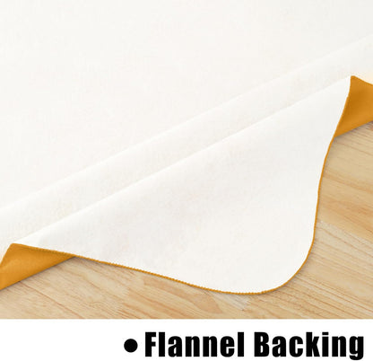 Rectangle Vinyl Tablecloth, Waterproof Spillproof Plastic Flannel Backed Table Cloth, Wipe Clean Table Cover for Autumn, Thanksgiving, Harvest Parties (Mustard Yellow, 54" X 78")
