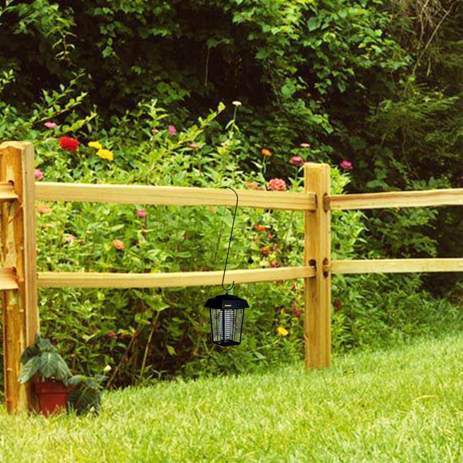 24-Inch Heavy-Duty Tree Branch Hooks - 6-Pack Extra Long Metal Black S Hooks for Hanging Plants, Bird Feeders, and Outdoor Baskets - Suitable for Indoor and Outdoor Use