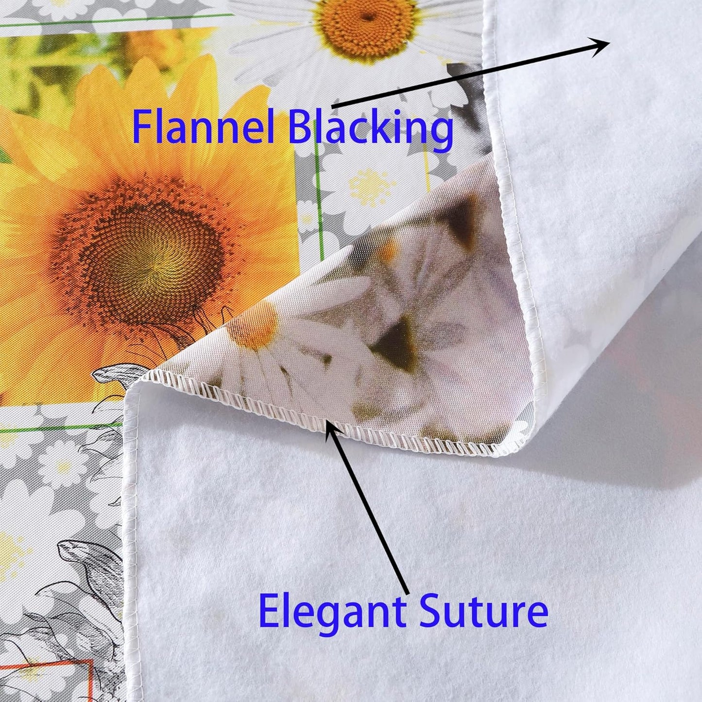 Round Vinyl Tablecloth with Flannel Backing Waterproof Oil-Proof PVC Table Cloth Stain-Resistant Wipeable Table Cover for round Table(48" Round)