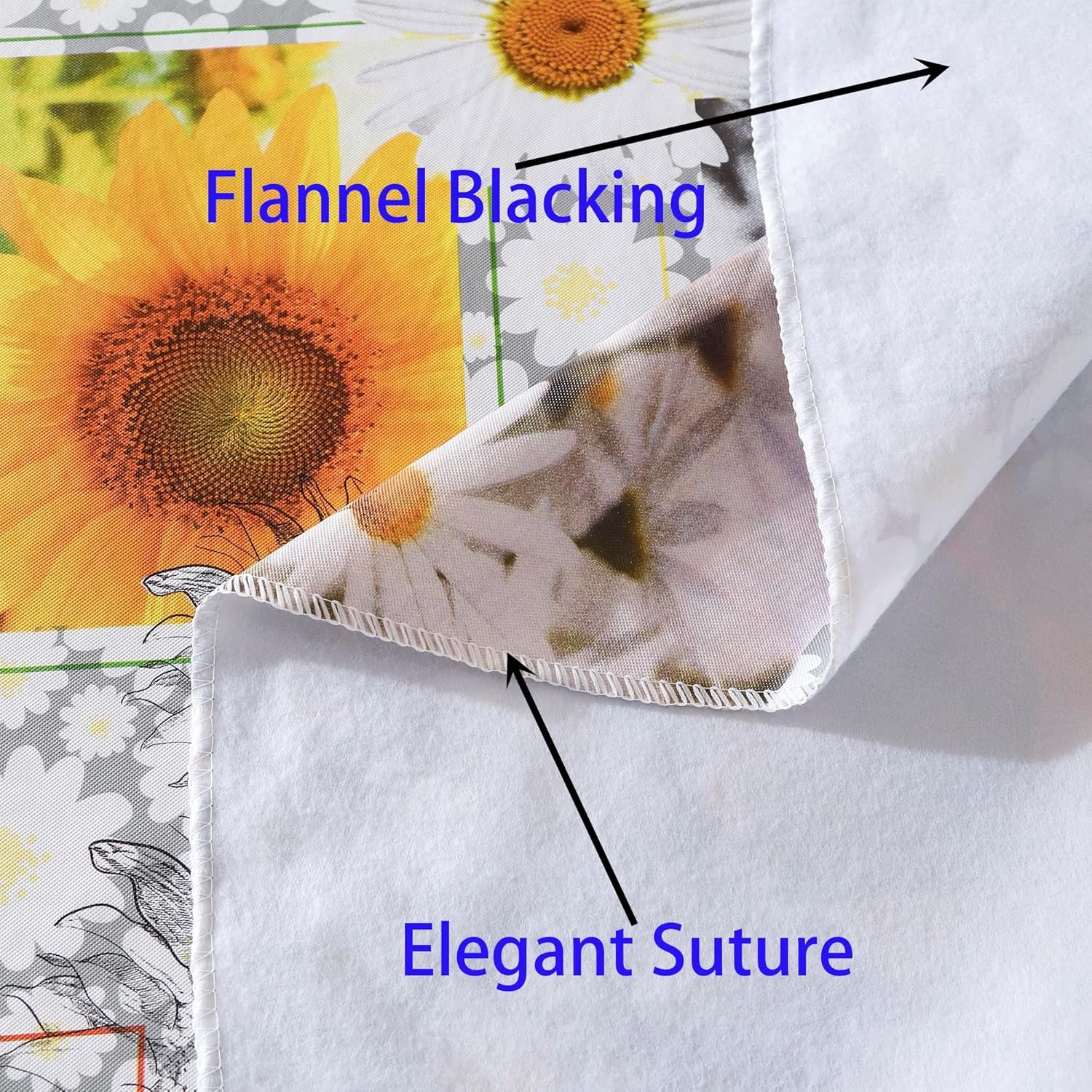 Round Vinyl Tablecloth with Flannel Backing Waterproof Oil-Proof PVC Table Cloth Stain-Resistant Wipeable Table Cover for round Table(48" Round)