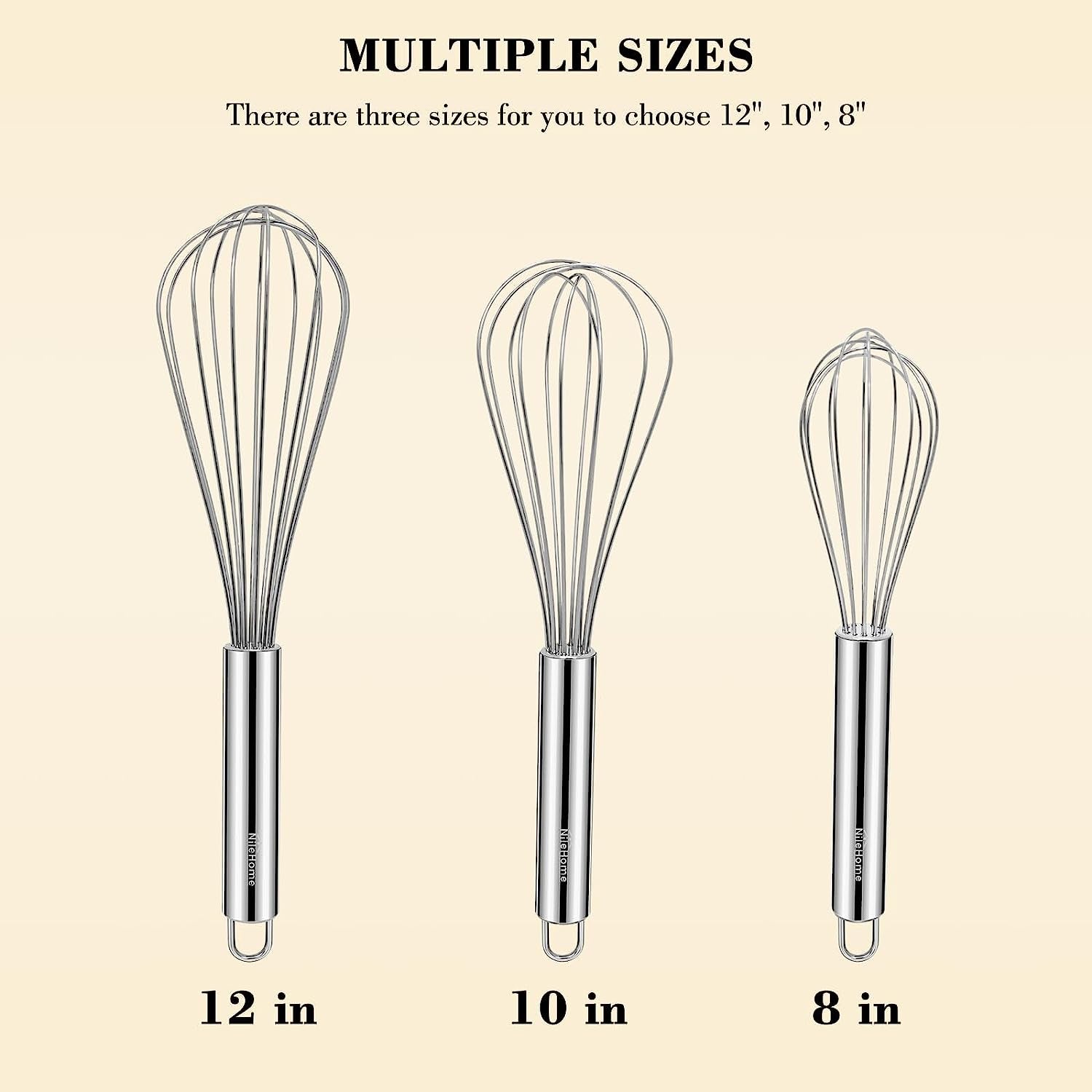 Whisk Set 8" 10" 12" and Egg Separator