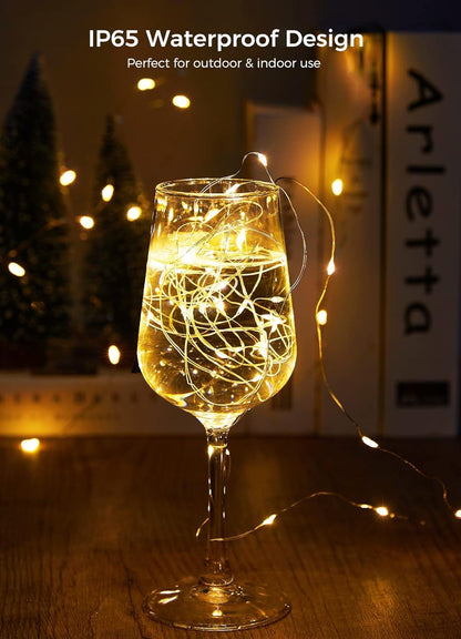 24 Pack Fairy Lights Battery Operated String Lights 7 Feet 20 LED Waterproof Christmas Lights Silver Wire Firefly Starry Moon Lights for Bedroom DIY Party Wedding Patio Christmas, CR-2032