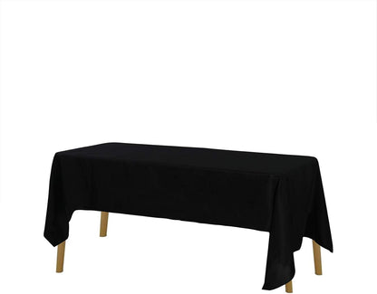 Rectangle Tablecloth 60X102 Inch Washable Polyester Fabric Table Cloth for Wedding Party Dining Banquet Decoration（60X102, Black）