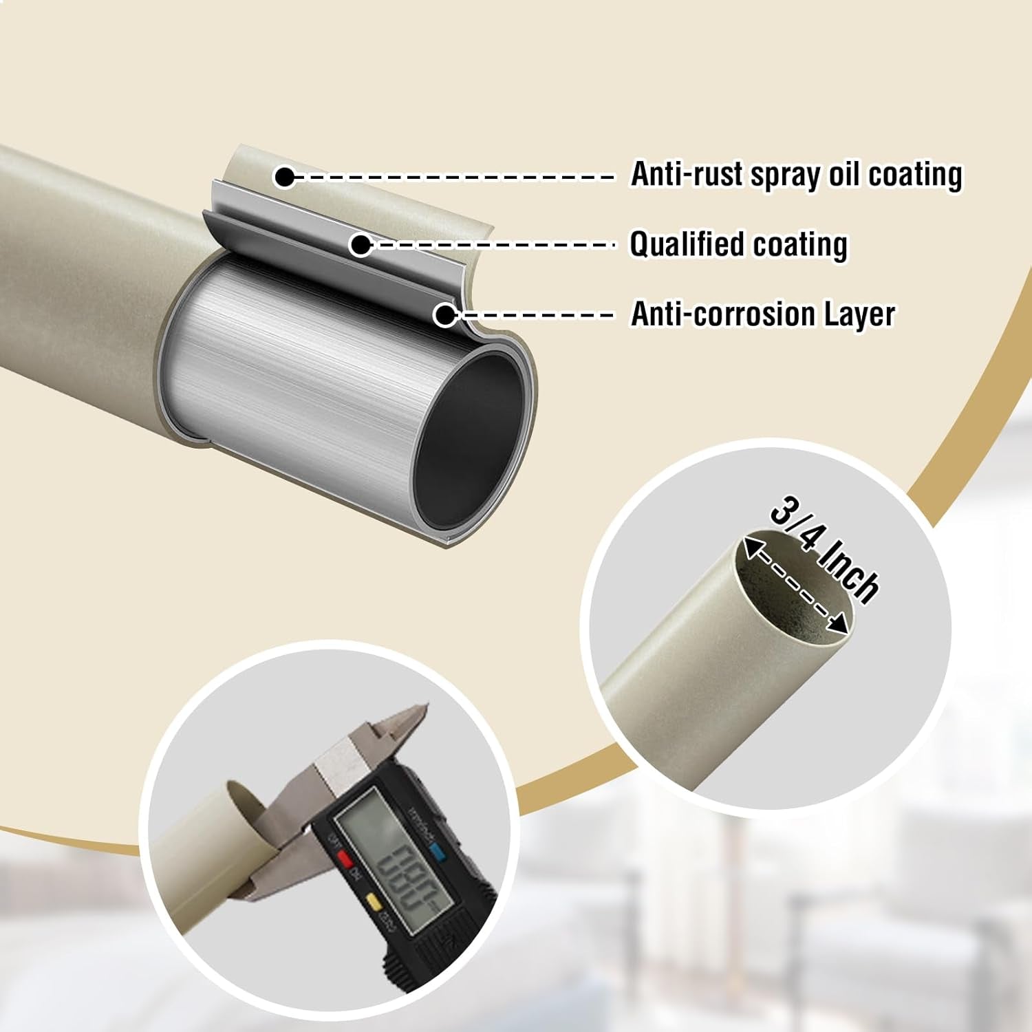 Blackout Curtain Rod for Windows 18.5 to 28.5 Inch, 3/4 Inch Adjustable Wrap around Short Curtain Rods Telescoping Curved Drapery Rods for Living Room Inoor/Outdoor,Nickel