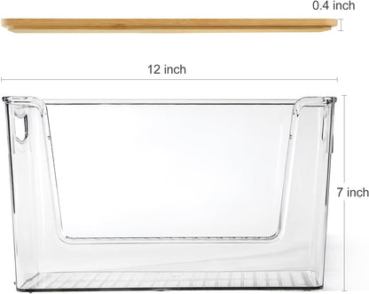 Pantry Organizers Storage, 2 Pack Stackable Kitchen Counter Bins for Onion Potato Garlic, Fruit Vegetable Produce Storage Space-Saving Countertop Organizer (12" X 7" X7")