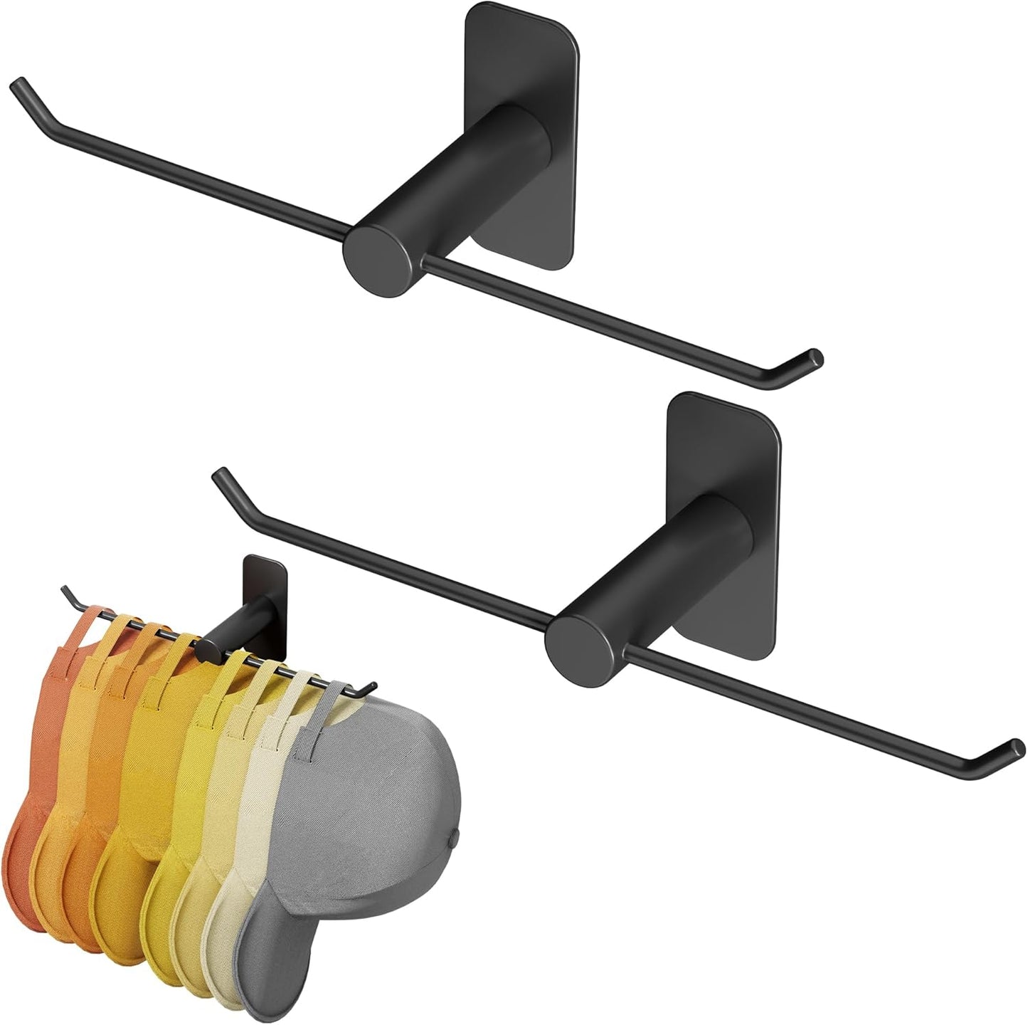 2 Packs Hat Racks-Hat Holder for Baseball Cap, Hat Hooks Cowboy Hat Hangers, Hat Storage Adhesive in Living Room, Bedroom.