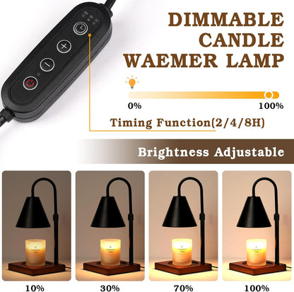 Modern Candle Warmer Lamp 2 Pack, Dimmable Candle Lamp Warmer with Timer, Birthday Gifts for Women Who Have Everything, Gifts for Mom, Adjustable Mens Candle Lamp, Cozy Living Room Bedroom Decor,Black