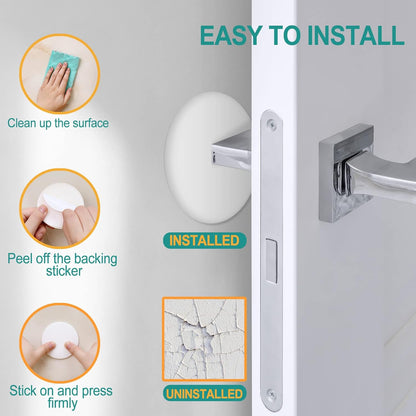 [3.15"] Door Stoppers Wall Protector, 6 Pcs Large White Silicone Door Bumpers with Strong Thickened Adhesive,Shock Absorbent Door Knobs Wall Protectors to Cover up Damage and Protect Wall Surfaces