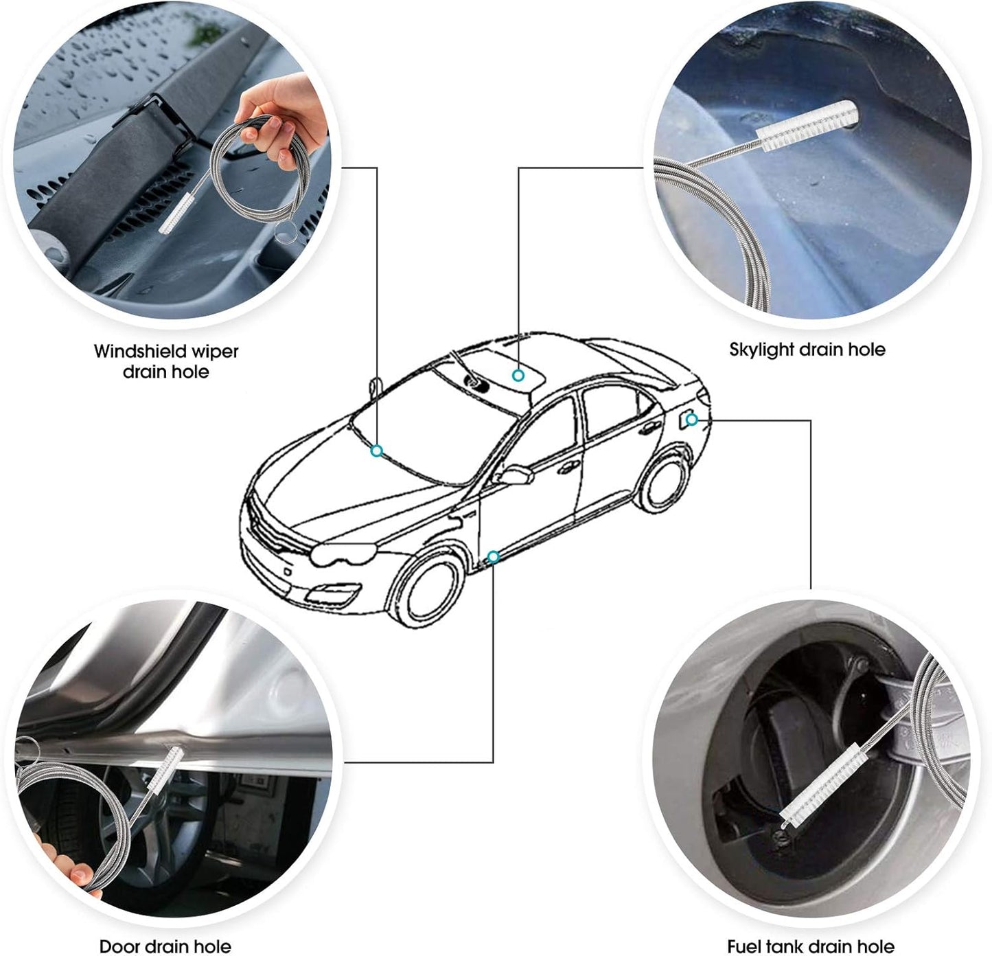 Long Drain Brush Flexible Feeding Tube Brush Slim Cleaning Brush Hose Pipe Brush