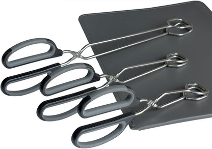 Stainless Steel Scissor Tongs Cooking Tongs Set, Set of 3 (Black Handle, 10" 12" 16")