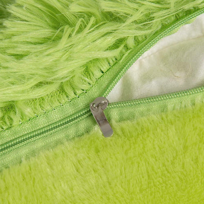 Pack of 2 Luxury Faux Fur Throw Pillow Cover Deluxe Winter Christmas Decorative Plush Pillow Case Cushion Cover Shell for Sofa Bedroom Car Spring 18X18 Inch Green