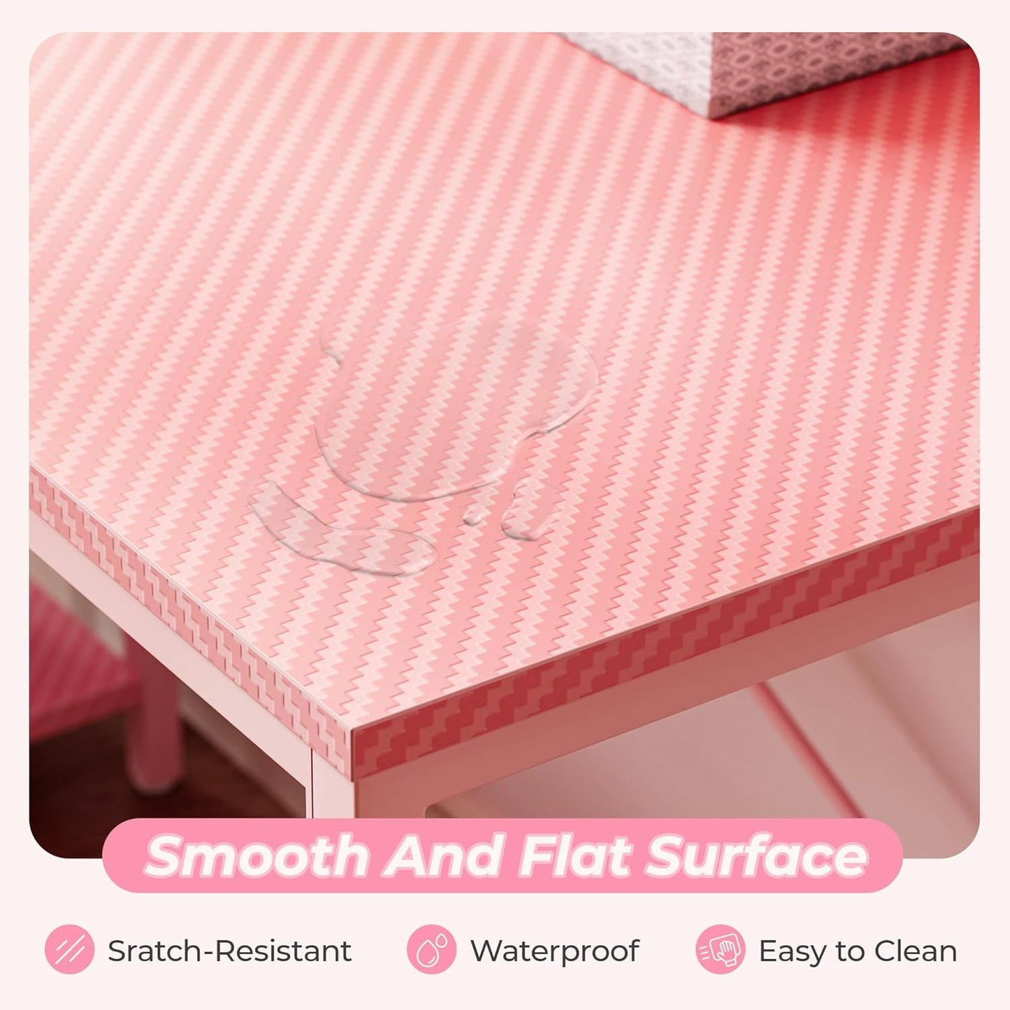 L-Shaped 47-Inch Computer Desk with Reversible Storage Shelves, Corner Gaming and Writing Desk for Home Office, Metal Frame, Pink